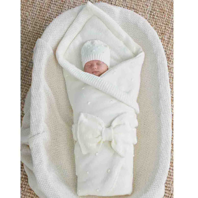 Конверт Вязаный с бантом Luxury Baby РП-0099